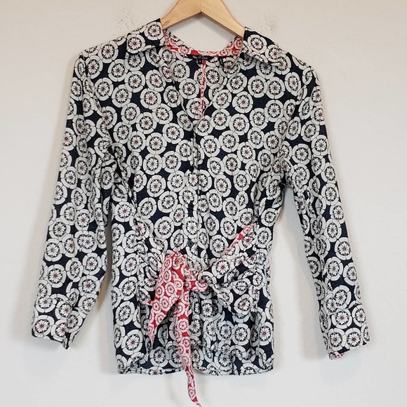 Nic + Zoe Floral Silk Cotton Blouse - Picture 1 of 13